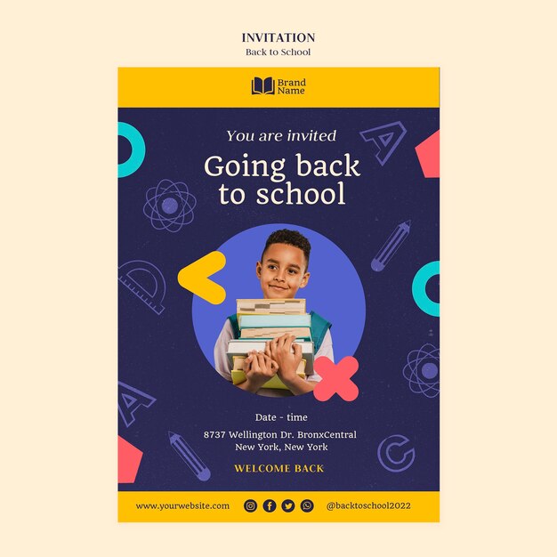 Back to School Flat Design Template – Free Download