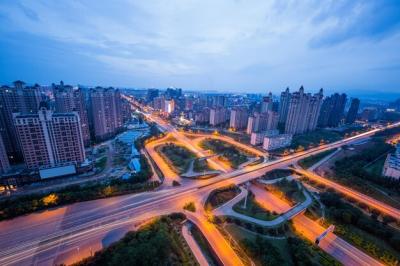 Illuminated Street View Amidst City Buildings – Free Stock Photo, Download Free