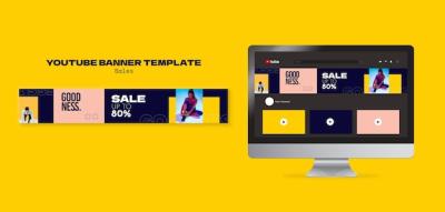 Flat Design Sales Discount YouTube Banner – Free Download