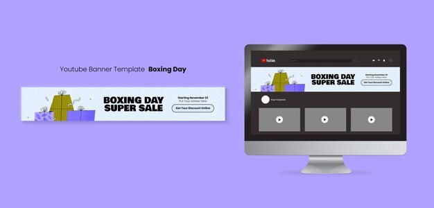 Boxing Day YouTube Banner Template – Free to Download