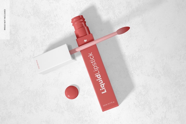 Top View Liquid Lipstick Tube Mockup – Free Download