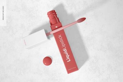 Top View Liquid Lipstick Tube Mockup – Free Download