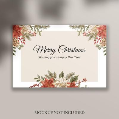 Floral Gold Banner Christmas Background Template – Free Download