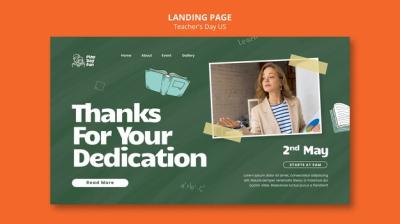 Teacher’s Day Celebration Landing Page Template – Download Free Stock Photo