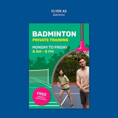 Badminton Template Design – Free Download for Stunning Graphics