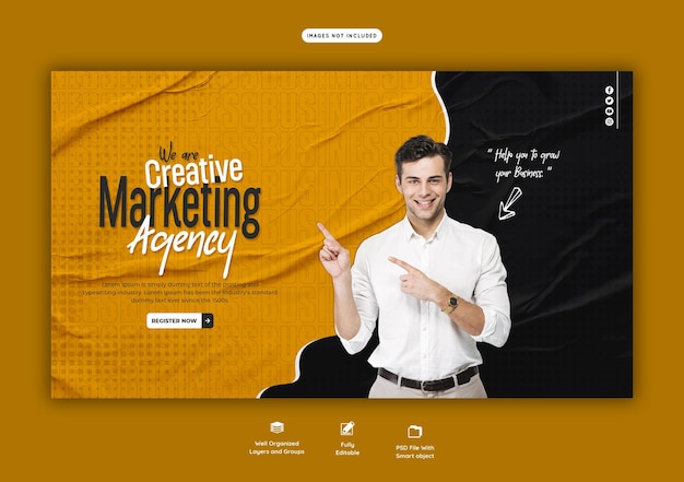 Corporate Web Banner Template for Digital Marketing Agencies – Free Download