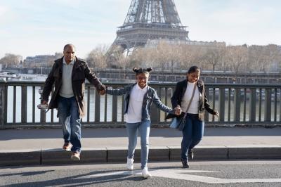 Family Enjoying Their Trip to Paris – Free Download