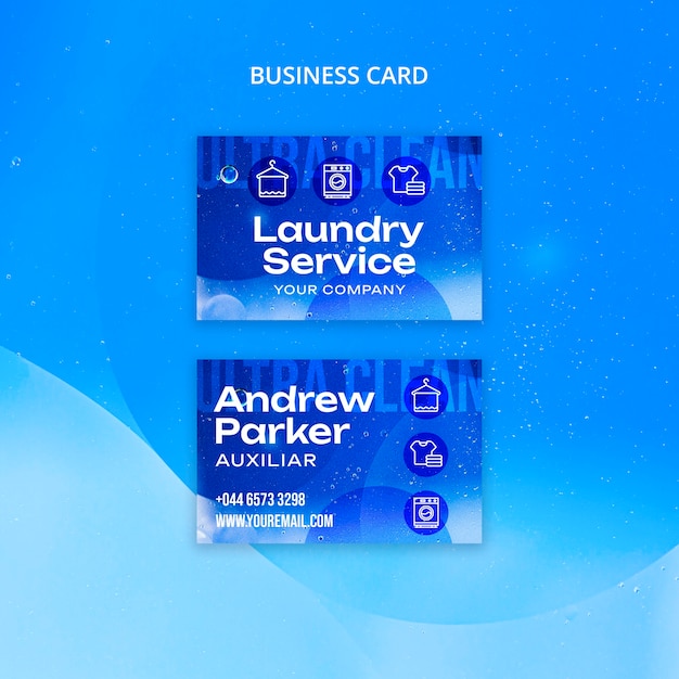 Professional Laundry Service Business Card Design – Free Download