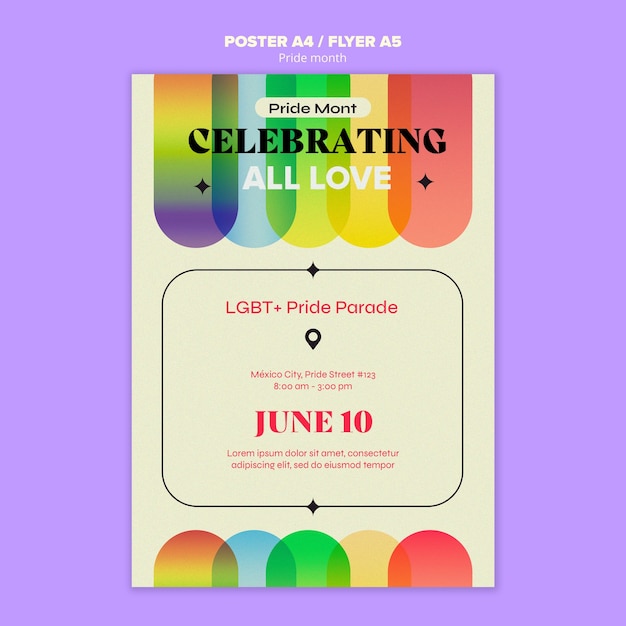 Pride Month Celebration Poster Template – Free Download