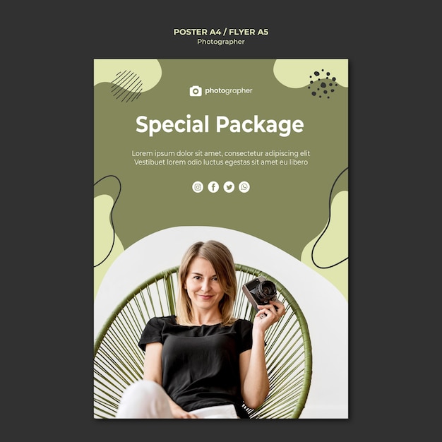 Photographer Special Package Poster Template – Free Download