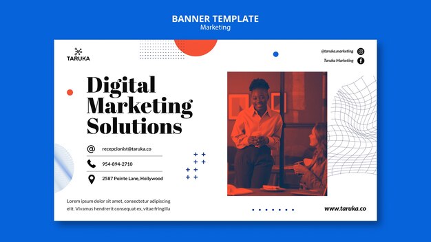 Flat Design Marketing Template – Free Download