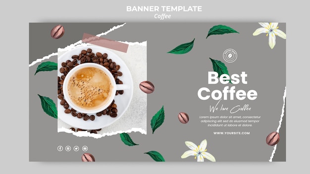 Horizontal Banner for Coffee – Free Download