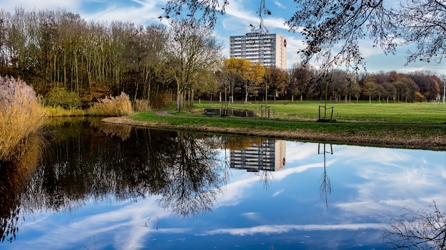 Autumn Reflections in Madestein Park, The Hague – Free Stock Photo for Download