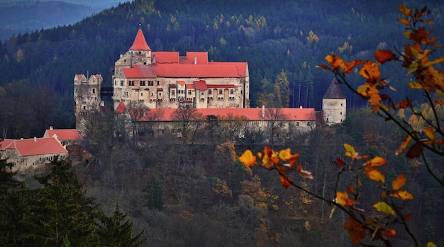 Beautiful Old Castle Surrounded by Autumn Forests – Free Stock Photo Download