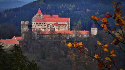 Beautiful Old Castle Surrounded by Autumn Forests – Free Stock Photo Download