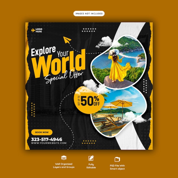 Travel and Tourism Instagram Post Template – Free Download