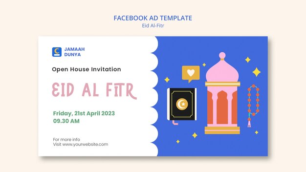 Eid al-Fitr Template Design for Stunning Celebrations – Free Download