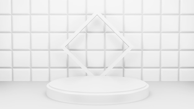 Abstract White Podium Composition for 3D Product Presentation – Free Download