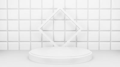 Abstract White Podium Composition for 3D Product Presentation – Free Download