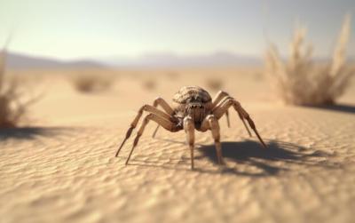 Close-Up Spider on Desert Background – Free Download