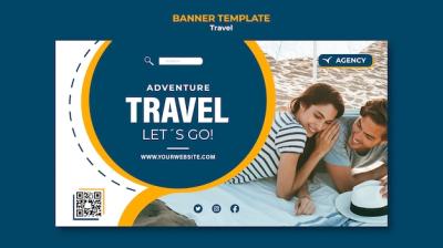 Flat Design Travel Banner Template – Free Download