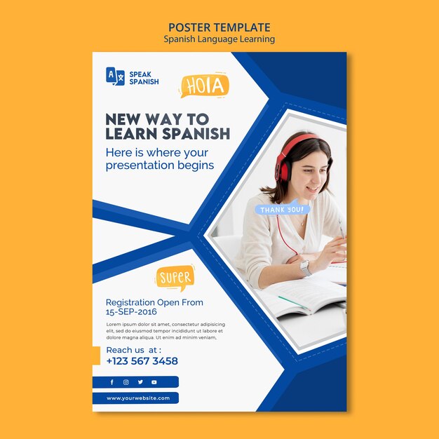 Spanish Language Poster Template – Free Download