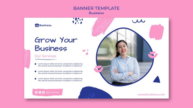 Business Banner Template for Growth – Free Download