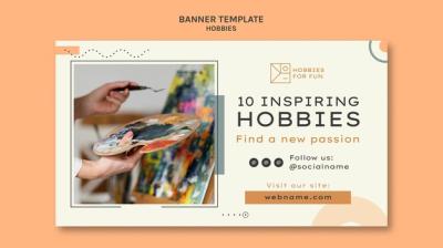 Minimalistic Hobbies Horizontal Banner Template – Free Download