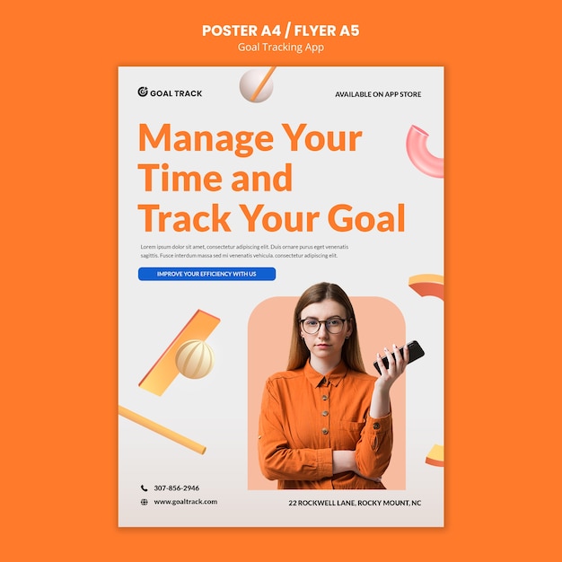 Goal Tracking App Poster Template – Free Download