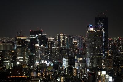 Beautiful Nighttime High Angle View of Urban Buildings – Free Download