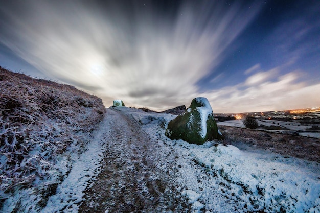 Stunning Snow-Covered Landscape Against a Clear Sky – Download Free Stock Photo