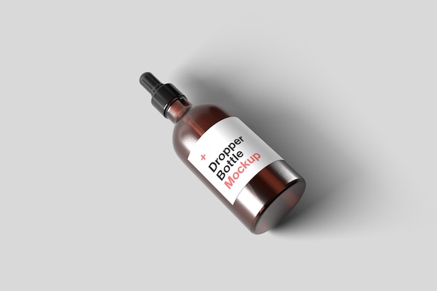 Perspective View Dropper Bottle Mockup – Free Download