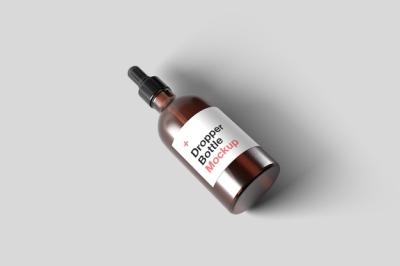 Perspective View Dropper Bottle Mockup – Free Download