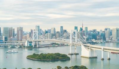 Stunning Tokyo Skyline Featuring Tokyo Tower and Rainbow Bridge – Free Download