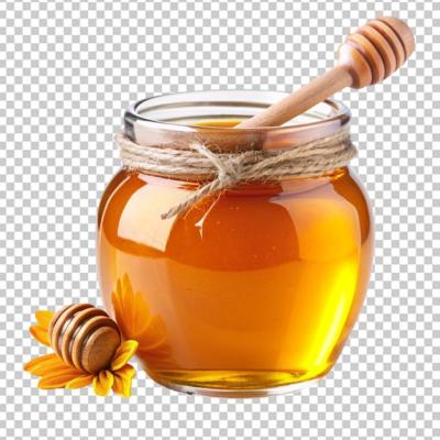 PSD Jar of Honey with Dipper on Transparent Background – Free Download