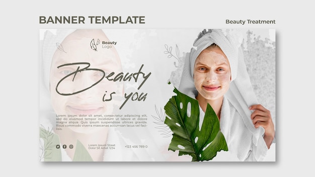 Beauty Treatment Concept Banner Template – Free Download