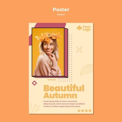 Autumn Concept Poster Template – Download Free Stock Photo