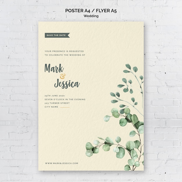 Minimalist Wedding Poster Template – Free to Download