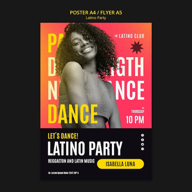 Vertical Poster Template for Latino Party – Download Free Stock Photo