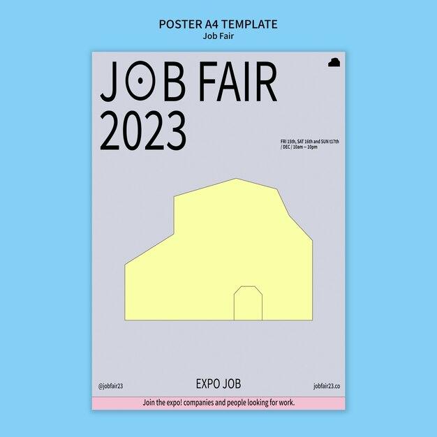 Job Fair Poster Template in Flat Design – Free Download