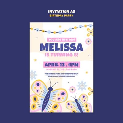 Happy Birthday Celebration Invitation Template – Free Download