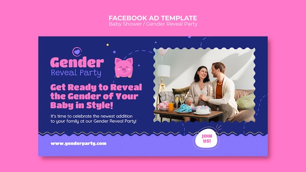 Flat Design Baby Shower Facebook Template – Download Free Stock Photo