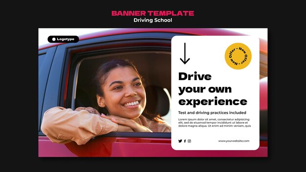 Driving School Banner Template – Free Download for Your Advertising Needs