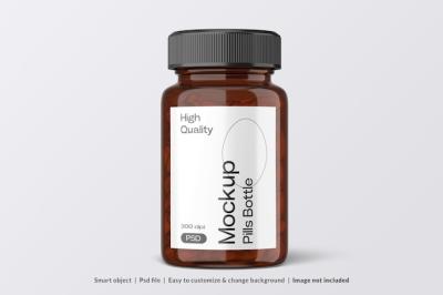 A Bottle of High Quality Mockup with a Black Cap – Free to Download