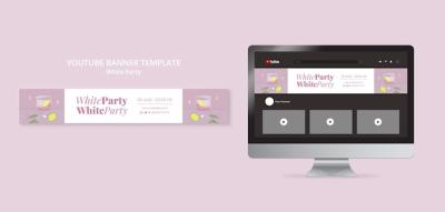 Flat Design White Party Template – Free Download