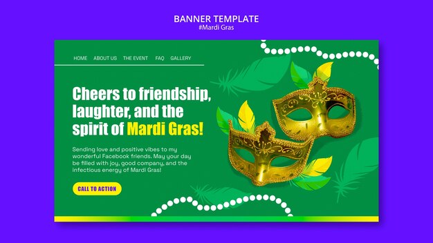 Mardi Gras Celebration Landing Page – Free Download