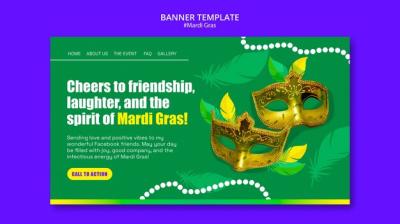 Mardi Gras Celebration Landing Page – Free Download