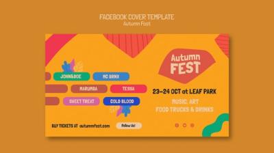 Autumn Season Template in Flat Design – Free Download