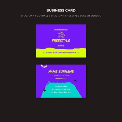 Brazilian Football Business Card Template – Free Download