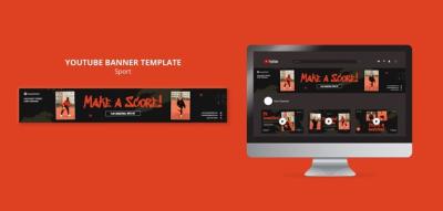 Sport Training YouTube Banner Template – Free Download